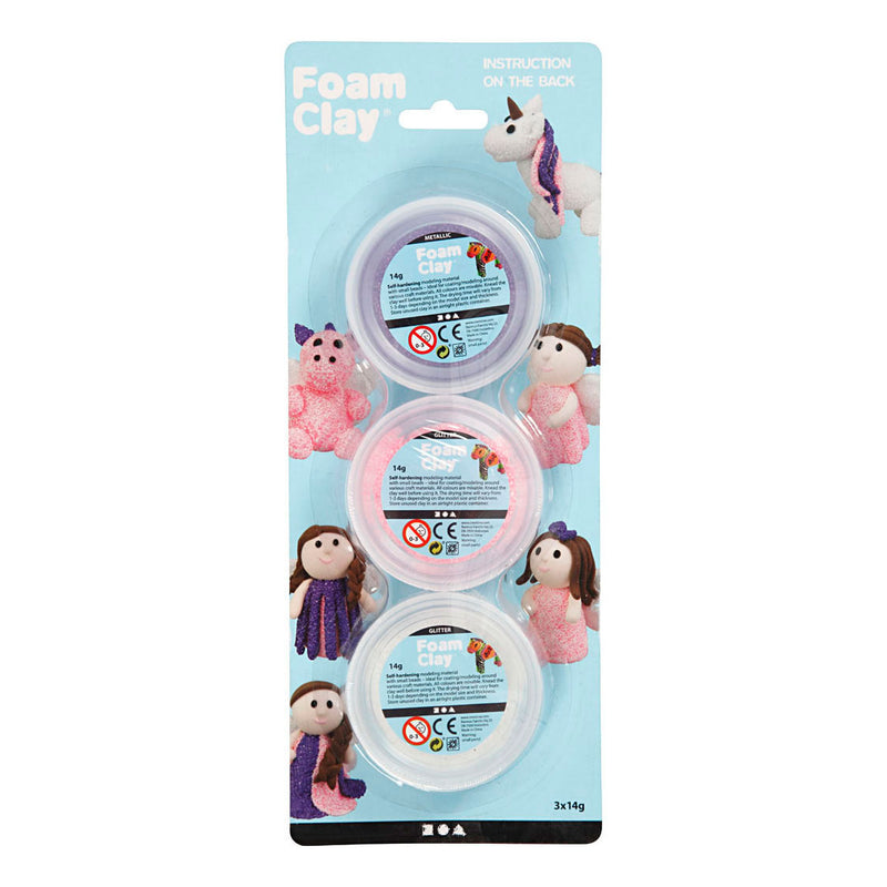 Afbeelding laden in galerijviewer, Creativ company foam clay glitter metallic - 3x14gr.
