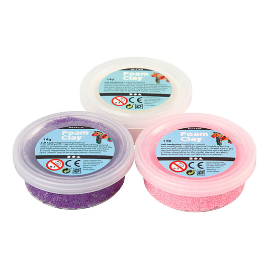 Creativ company foam clay glitter metallic - 3x14gr.