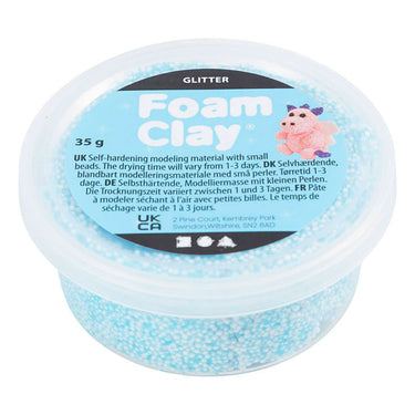 Creativ company foam clay glitter lichtblauw - 35gr.