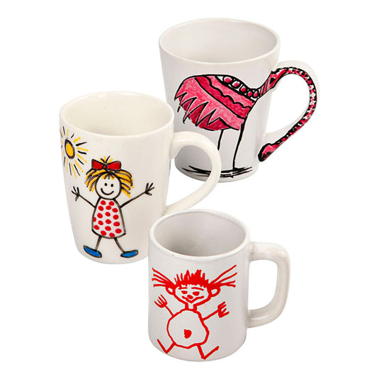 Creativ company http: www.cchobby.nl groepsset-mokken-beschilderen-h-7-10-cm-wit-1-set