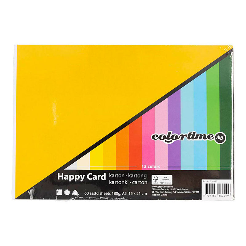 Afbeelding laden in galerijviewer, Creativ company https: www.cchobby.nl lentekarton-a5-vel-148x210-mm-180-gr-diverse-kleuren-60-div-vellen-1-doos
