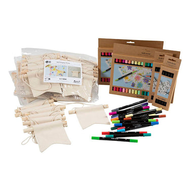 Creativ company https: www.cchobby.nl groepsset-verf-je-eigen-spandoek-afm-10-5x12-cm-lijndikte-2-3-3-6-mm-diverse-kleuren-60-stuk-1-doos