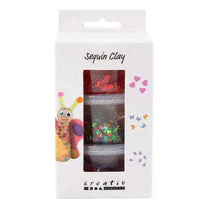 Creativ company sequin clay paars roze - 6x60gr.
