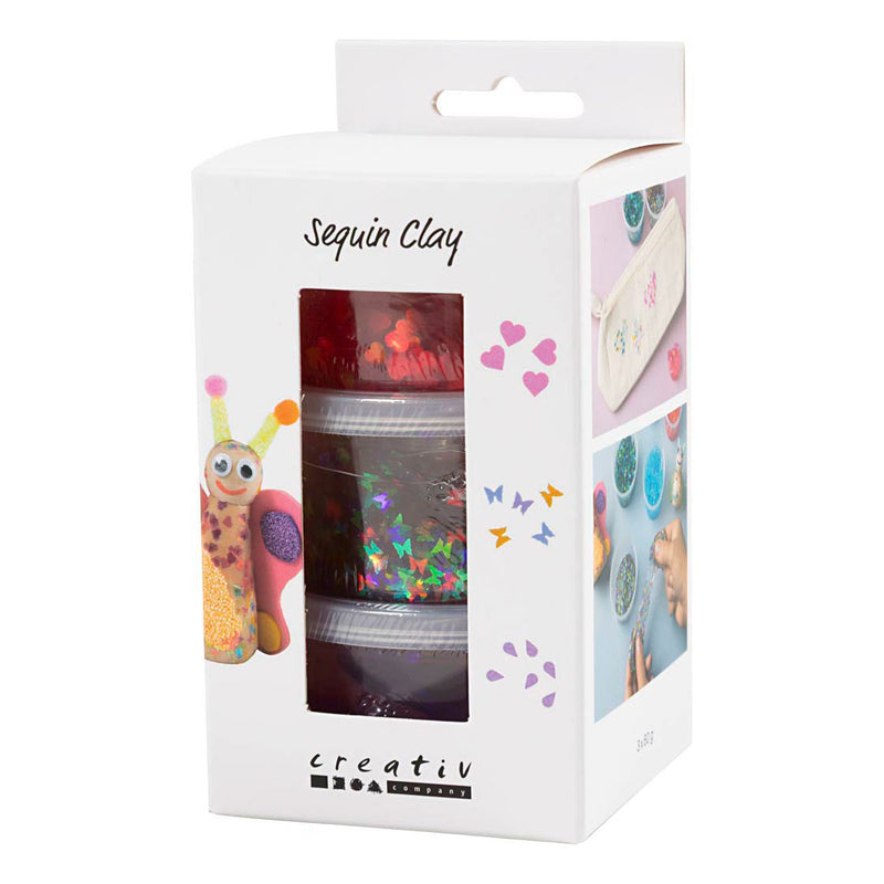 Load image into Gallery viewer, Creativ company sequin clay paars roze - 6x60gr.
