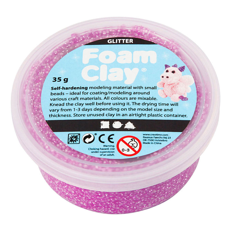 Afbeelding laden in galerijviewer, Creativ company foam clay glitter 35gr - paars
