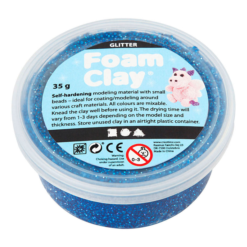 Load image into Gallery viewer, Creativ company foam clay glitter 35gr - blauw
