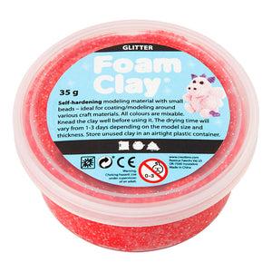 Creativ company foam clay glitter 35gr - rood