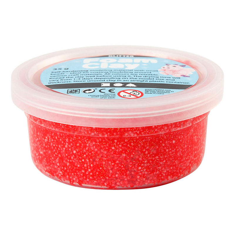 Load image into Gallery viewer, Creativ company https: www.cchobby.nl foam-clayr-glitter-rood-35-gr-1-doosje

