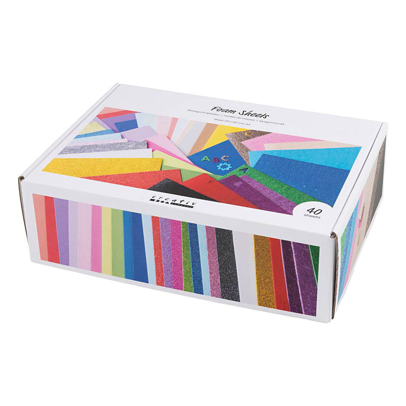 Afbeelding laden in galerijviewer, Creativ company http: www.cchobby.nl foam-vellen-a4-vel-210x297-cm-diverse-kleuren-40-vel-1-doos
