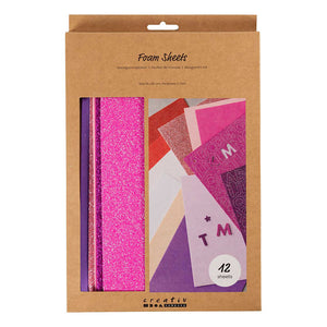 Creativ company foam vellen paars roze 14x25cm - 12 vellen