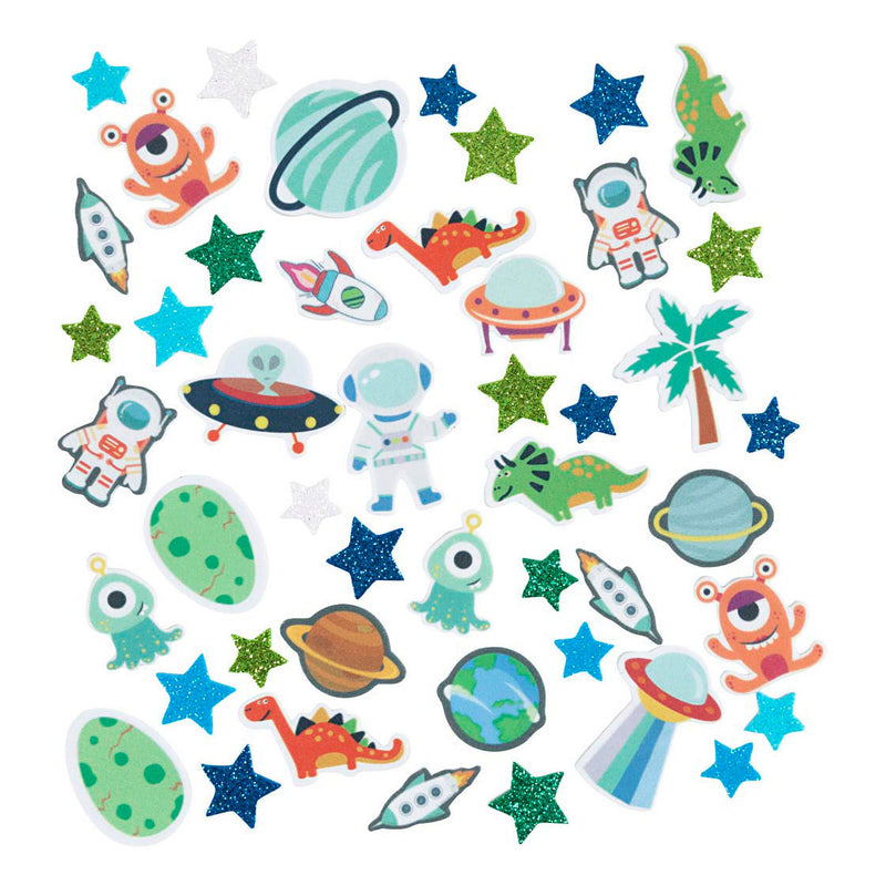 Load image into Gallery viewer, Creativ company foam stickers ufo en dinosaurus - 150st.

