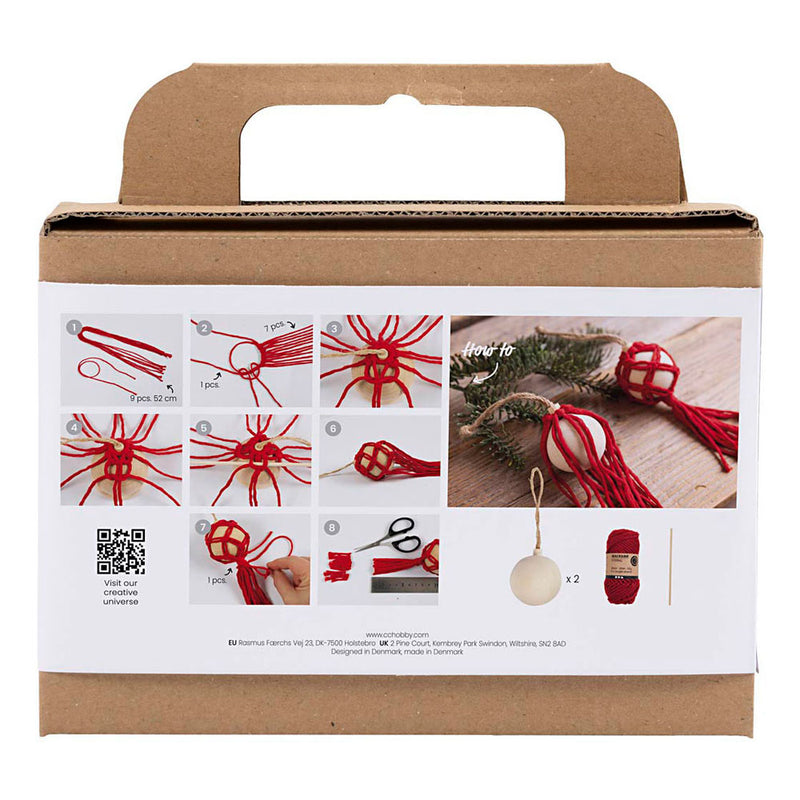 Load image into Gallery viewer, Creativ company https: www.cchobby.nl hobbyset-kerstballen-macrame-kerstrood-1-doos
