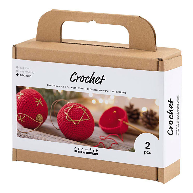 Load image into Gallery viewer, Creativ company hobbyset haken kerstbellen - rood
