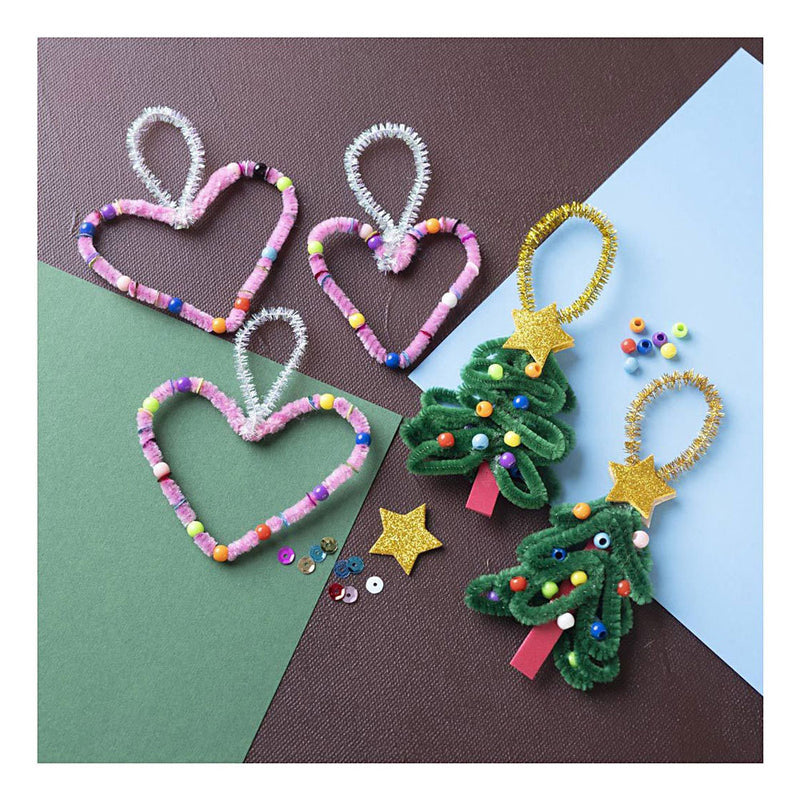 Load image into Gallery viewer, Creativ company mini hobbyset decoratie hartjes en kerstbomen

