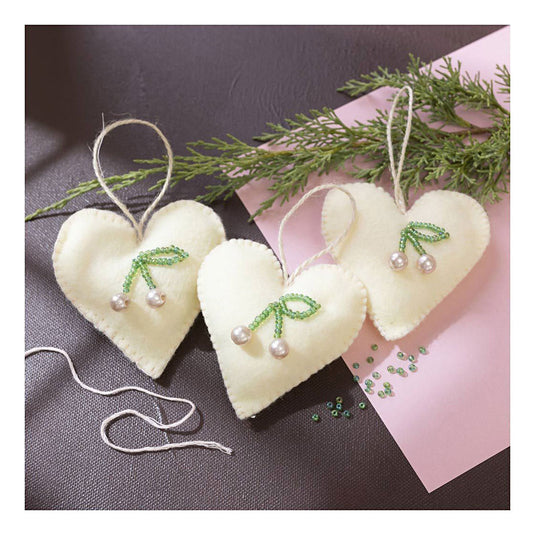 Creativ Company Mini hobbyset naaien harten off white 1 doos