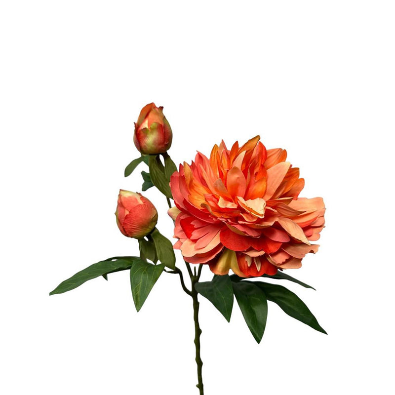 Afbeelding laden in galerijviewer, Roberts collection kunstbloem peony spray 64cm oranje
