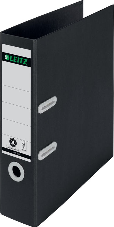Leitz 180° recycle ordner a4 - rugbreedte van 80mm - 100% gerecycled karton - zwart