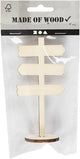 Creativ company houten bord pijlen op voet, 12cm