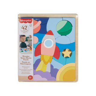 Load image into Gallery viewer, Fisher-price houten ruimteblokkenpuzzel - vormenpuzzel
