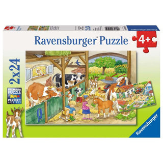 Load image into Gallery viewer, Ravensburger puzzel vrolijk boerderijleven 2x24 stukjes
