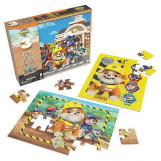 Rubble crew houten puzzel in houten box 3x24 st | 2 stuks