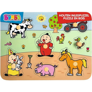 Studio 100 bumba houten noppenpuzzel boerderij, 7st.