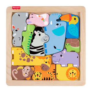 Load image into Gallery viewer, Mattel houten dierenpuzzel van fisher-price - educatief speelgoed.
