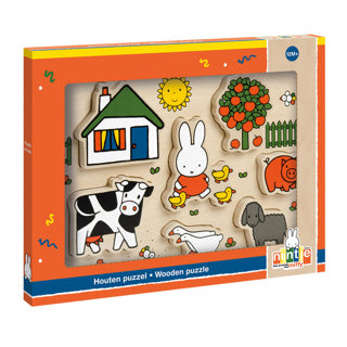 Nijntje houten puzzel, vormenpuzzel - educatief speelgoed junior - peuter, kleuter - vanaf 1 jaar - bambolino toys cadeau tip