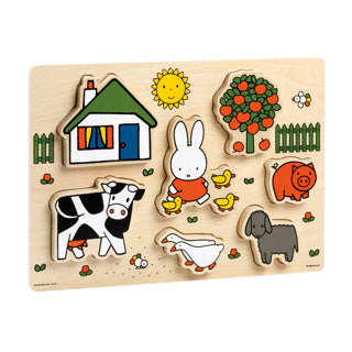 Nijntje houten puzzel, vormenpuzzel - educatief speelgoed junior - peuter, kleuter - vanaf 1 jaar - bambolino toys cadeau tip