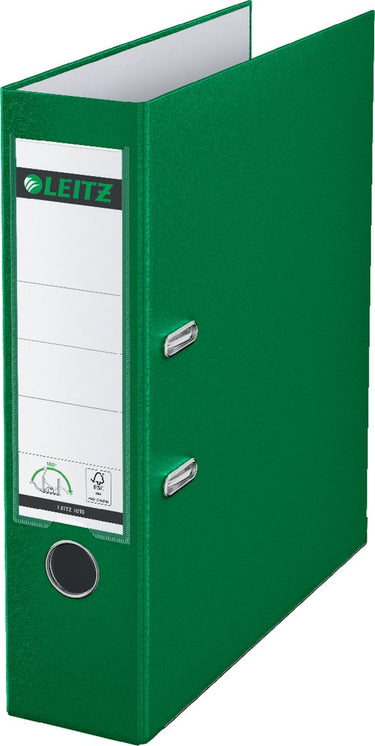 Leitz 180° kunststof ordner - 90% gerecycled karton - 30% pre-consumer gerecycled plastic - rugbreedte van 82 mm - a4 - groen