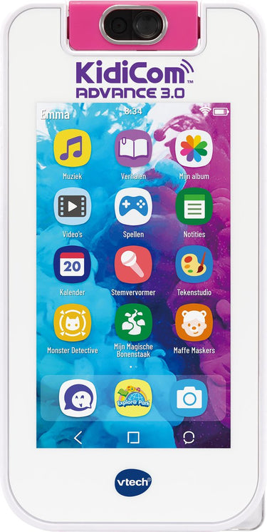 Vtech kidicom advance 3.0 telefoon - interactieve kinder mobiel met camera - educatief speelgoed - vanaf 5 - roze