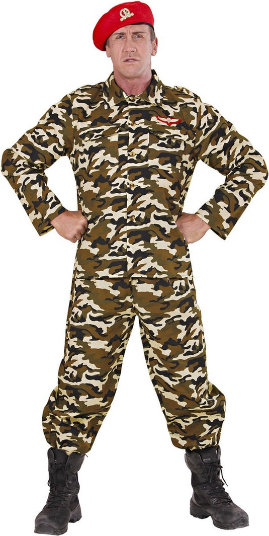 Finidi leger oorlog kostuum | rambo soldaat | volwassen man | medium | carnaval kostuum | verkleedkleding