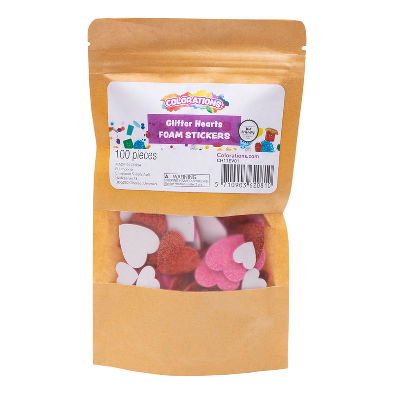 Load image into Gallery viewer, Colorations - Foamstickers Glitter Hartjes, 100st.
