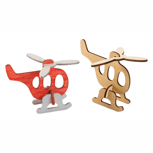 Colorations bouwpakketje houten 3d voertuigen, set van 4