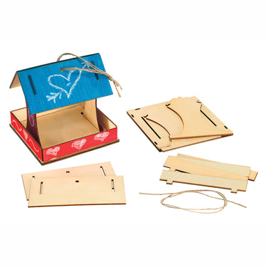Colorations - maak je eigen houten vogelvoederhuisje, set van 6