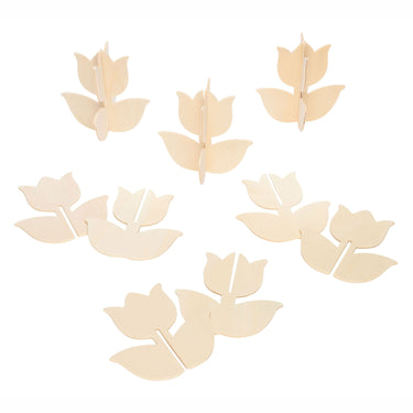 Colorations - maak en versier je eigen houten tulp, set van 12