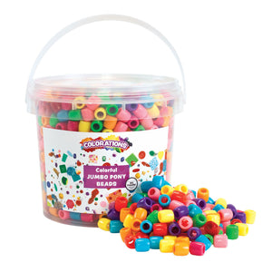 Colorations - gekleurde grote rijgkralen in emmer, 680 gram