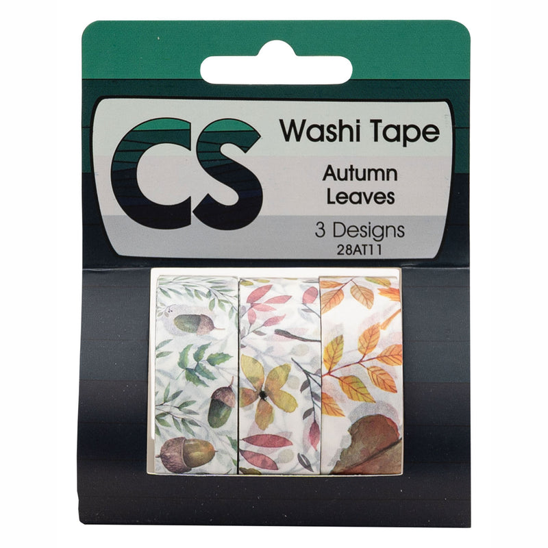 Load image into Gallery viewer, Colorations - washi tape herfstblaadjes 3 rollen, 5mtr.
