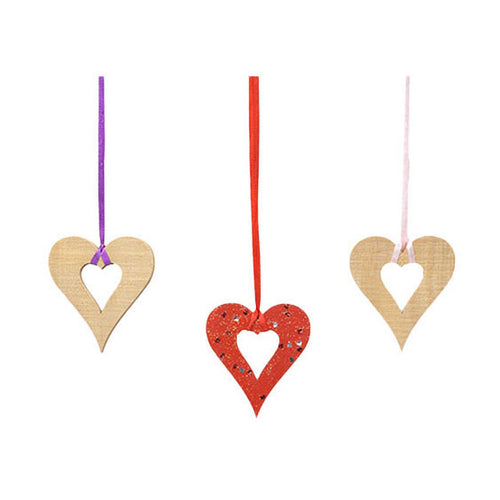 Colorations - houten hartversieringen groot, 20st.