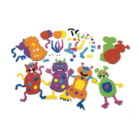 Colorations - maak je eigen foam monsters knutselset, set van 12