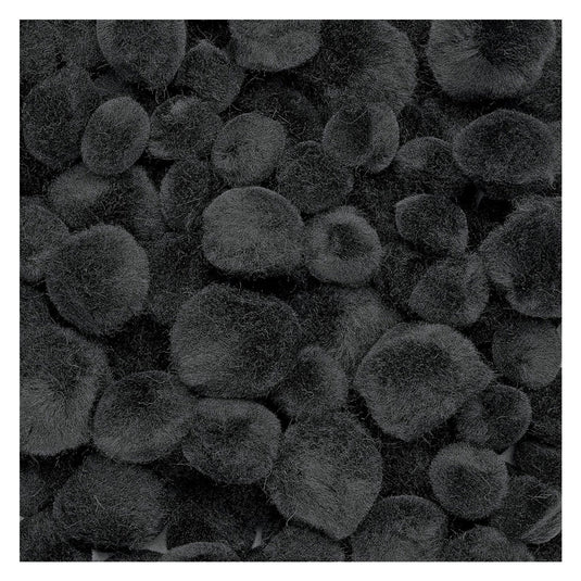 Colorations - pom poms zwart, 100st.
