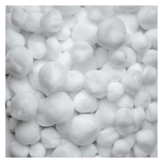 Colorations - pom poms wit, 100st.