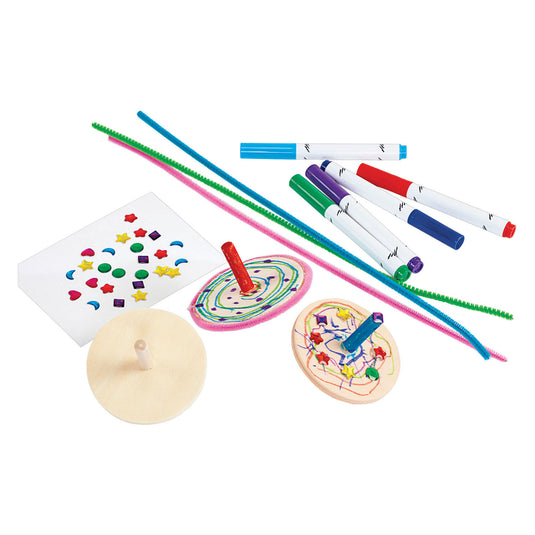 Colorations houten tollen - set van 24 voor school en kinderopvang