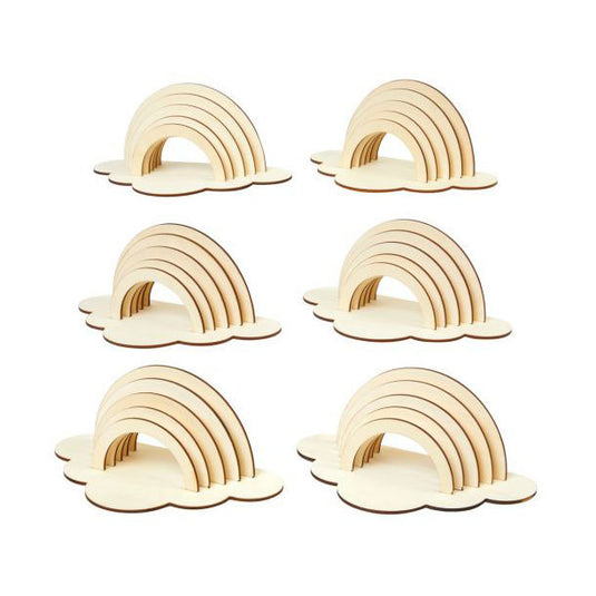 Colorations - maak en versier je eigen houten regenboog, set van 6