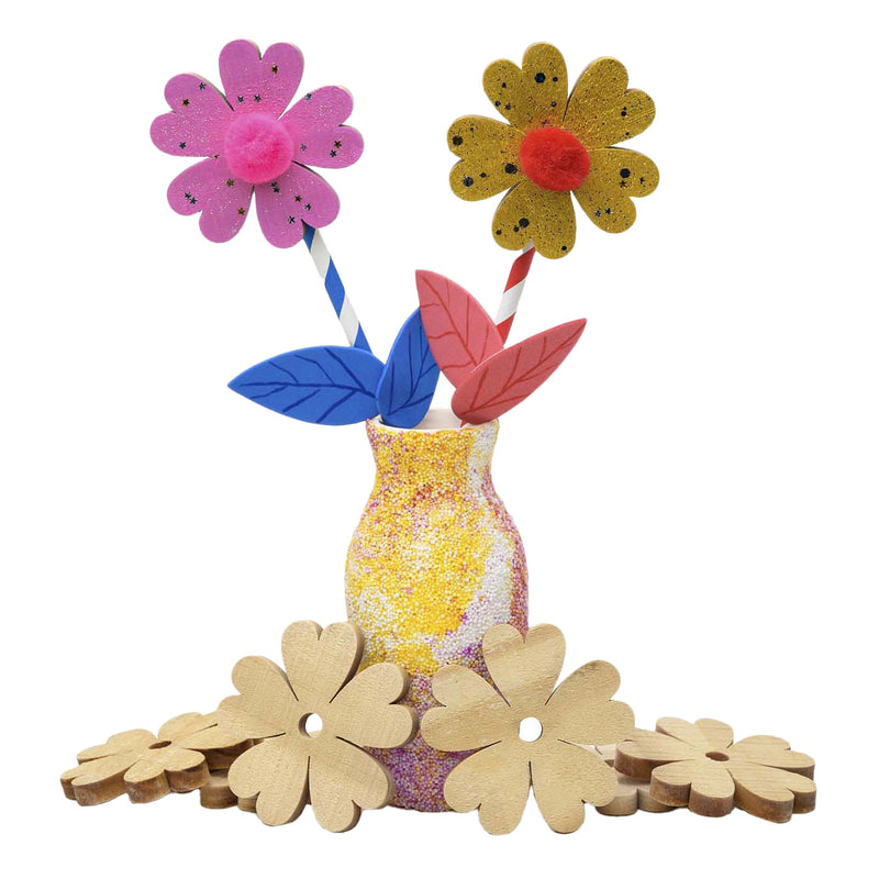 Load image into Gallery viewer, Grote houten bloemen, 20st.
