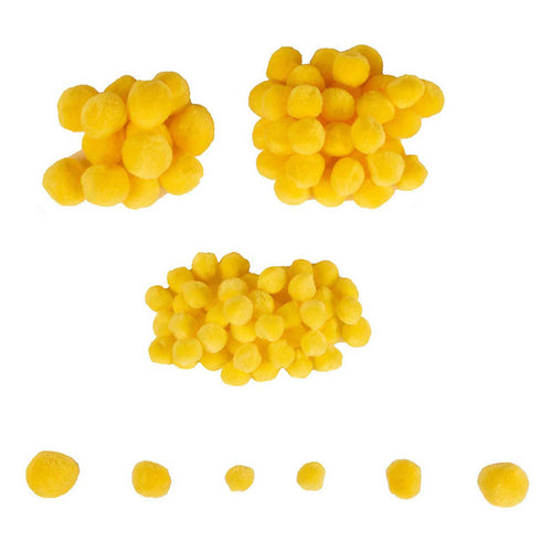 Colorations - mini pompons geel, 100st.