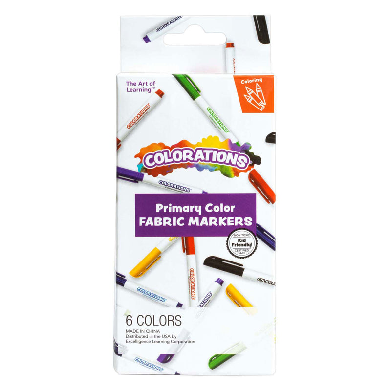 Load image into Gallery viewer, Colorations - textielstiften primaire kleuren - 6 kleuren
