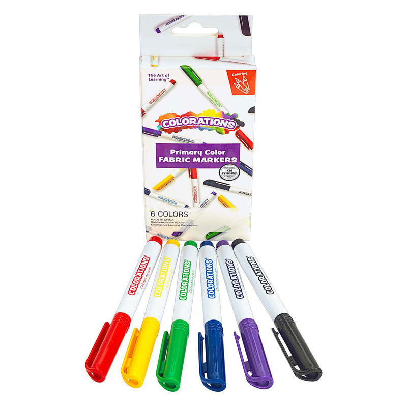 Load image into Gallery viewer, Colorations - textielstiften primaire kleuren - 6 kleuren
