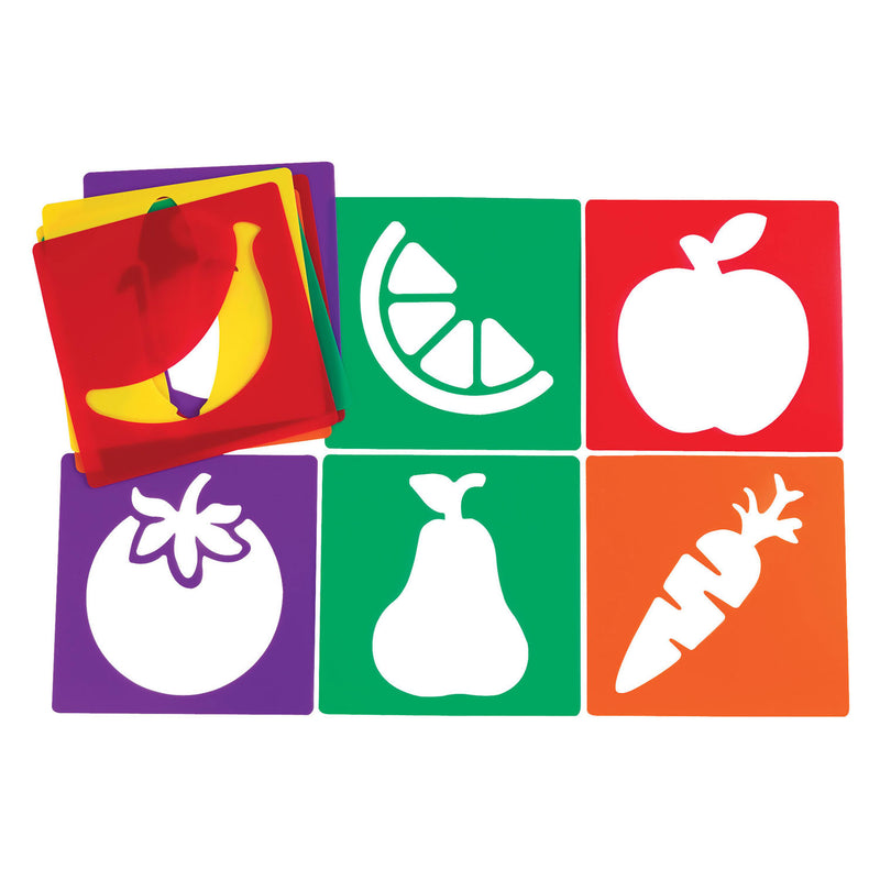 Load image into Gallery viewer, Colorations - herbruikbare fruit sjablonen - 12st.
