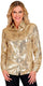 Finidi gouden blouse pailletten dames